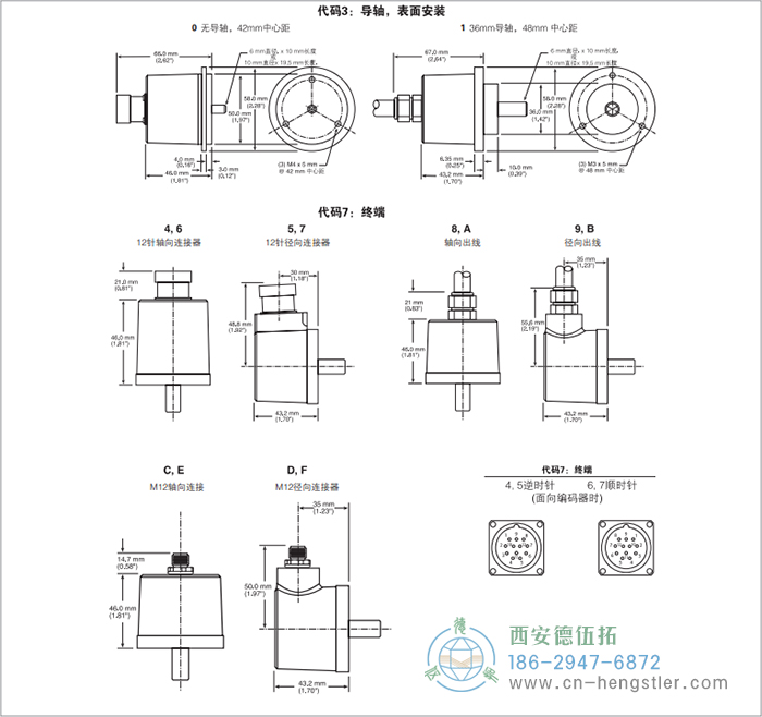 H58標準光電增量編碼器外形及安裝尺寸 美國Dynapar(丹納帕)編碼器