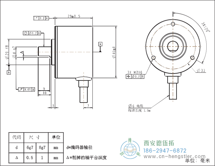 RI41-EO通用光電實(shí)心軸增量型編碼器外形及安裝尺寸8-1 德國hengstler(亨士樂)編碼器