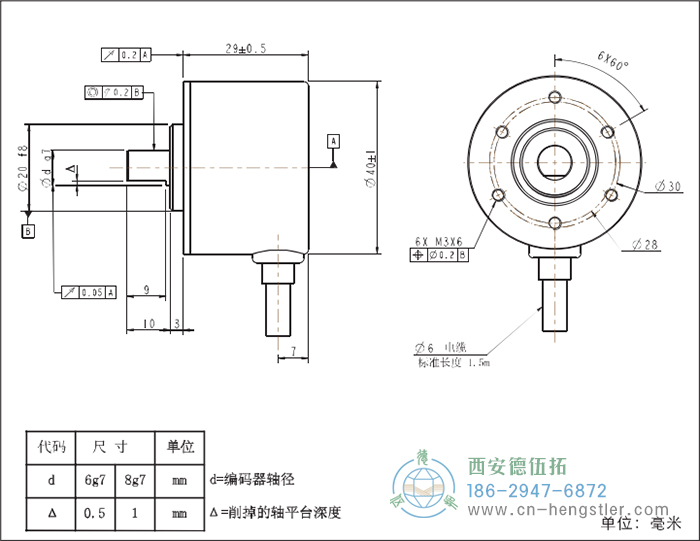 RI41-EO通用光電實(shí)心軸增量型編碼器外形及安裝尺寸8-2 德國hengstler(亨士樂)編碼器