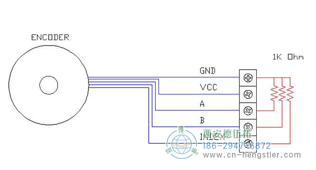 Se-終止，如何將終止電阻添加到設置單端(TTL)的hengstler增量編碼器的圖形示例。